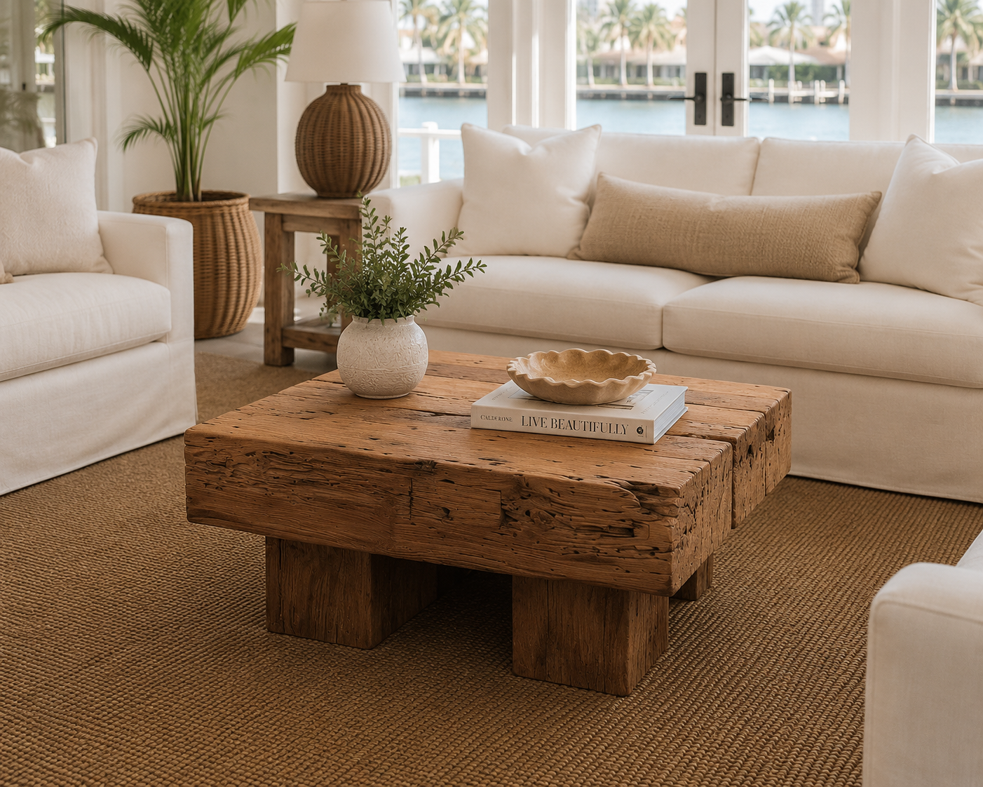 Organic Square Teak Coffee Table 32"