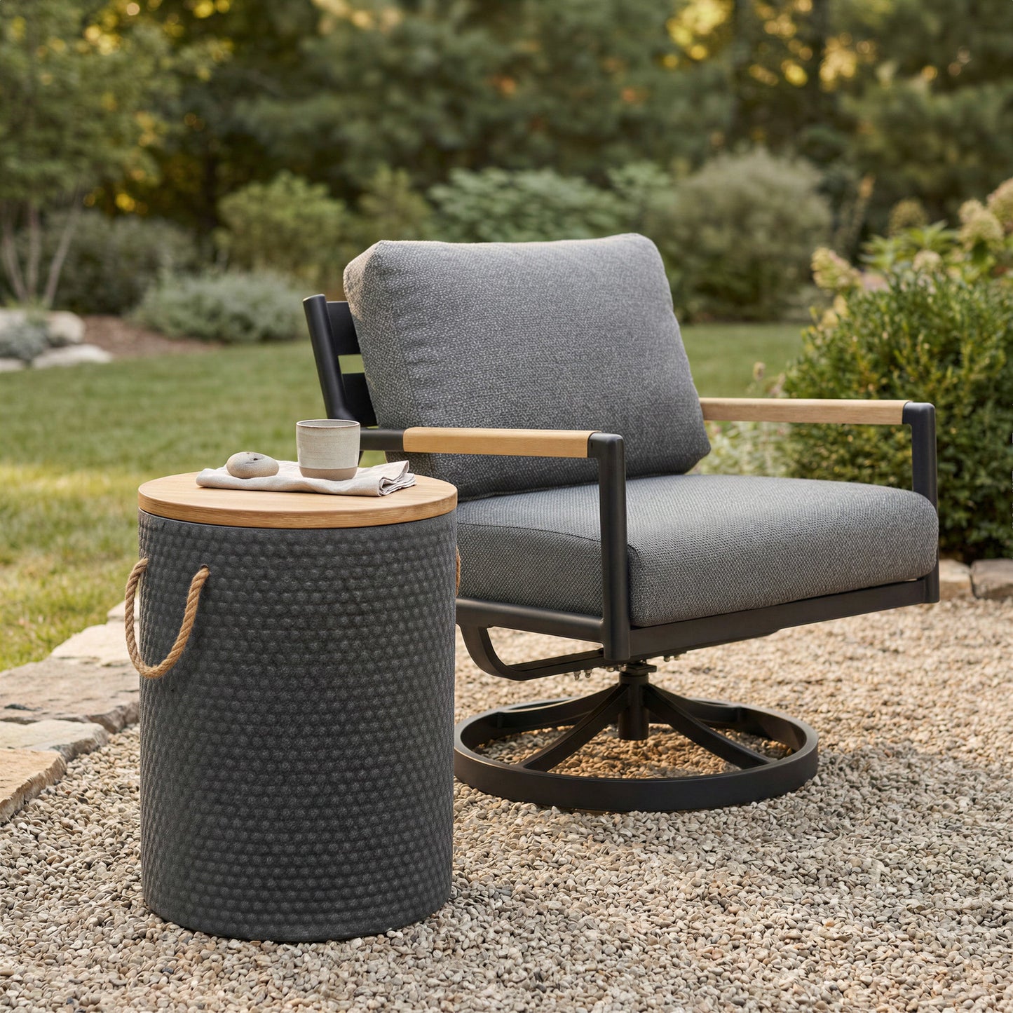 Beban Side Table Natural & Black
