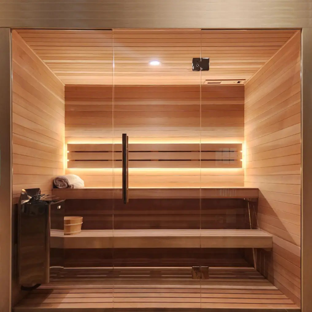 Custom Indoor Sauna Room - 8' x 8' x 8' - Finnish Sauna Builders