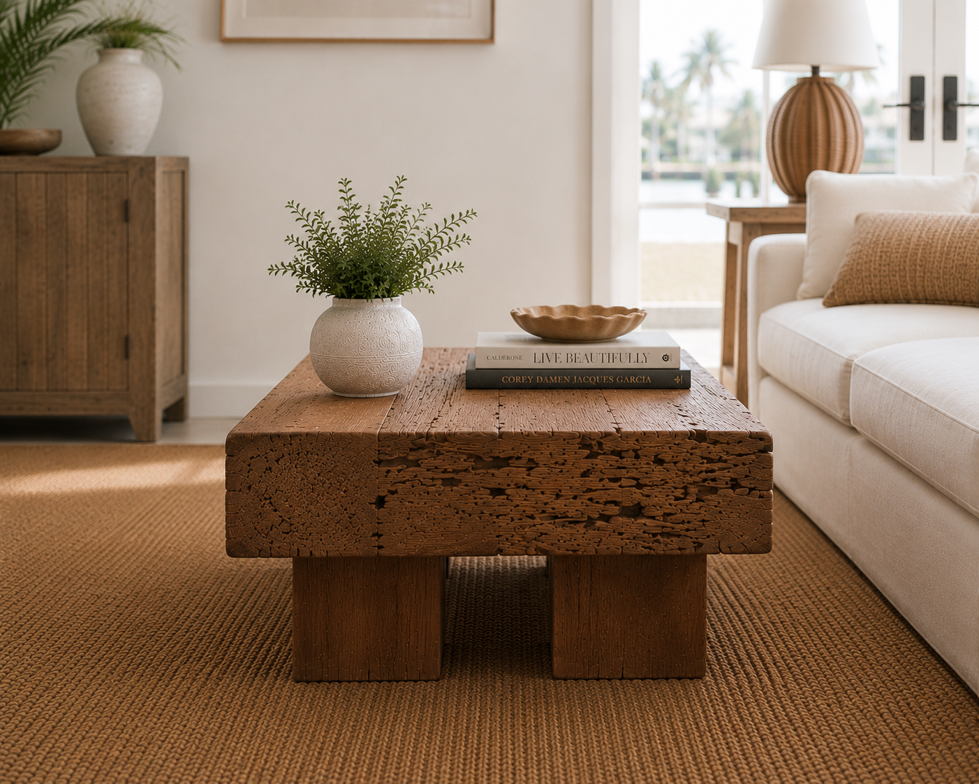 Organic Square Teak Coffee Table 32"