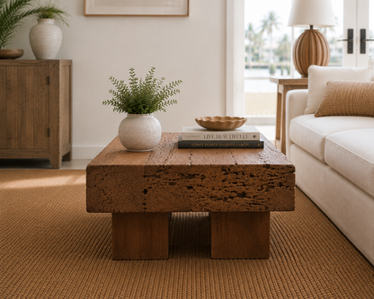 Organic Square Teak Coffee Table 32"