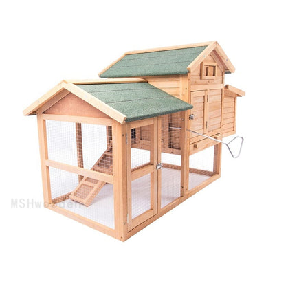 Large Wooden Hen House Rabbit Hutch Chicken Coop