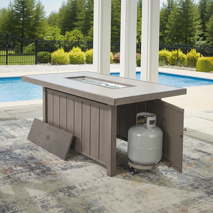 Marindo Patio 56.5'' Propane Smokeless Rectangular Fire Pit Table