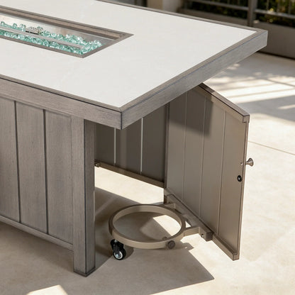 Marindo Patio 56.5'' Propane Smokeless Rectangular Fire Pit Table