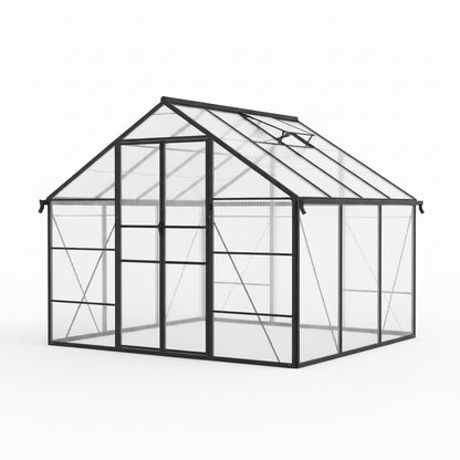 10x12 FT Greenhouse for Outdoors, Polycarbonate Greenhouse with Roof
