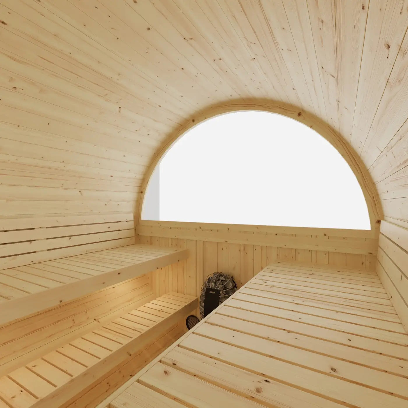 Tampere Finnish Barrel Sauna with WiFi Heater - Finnish Sauna Builders