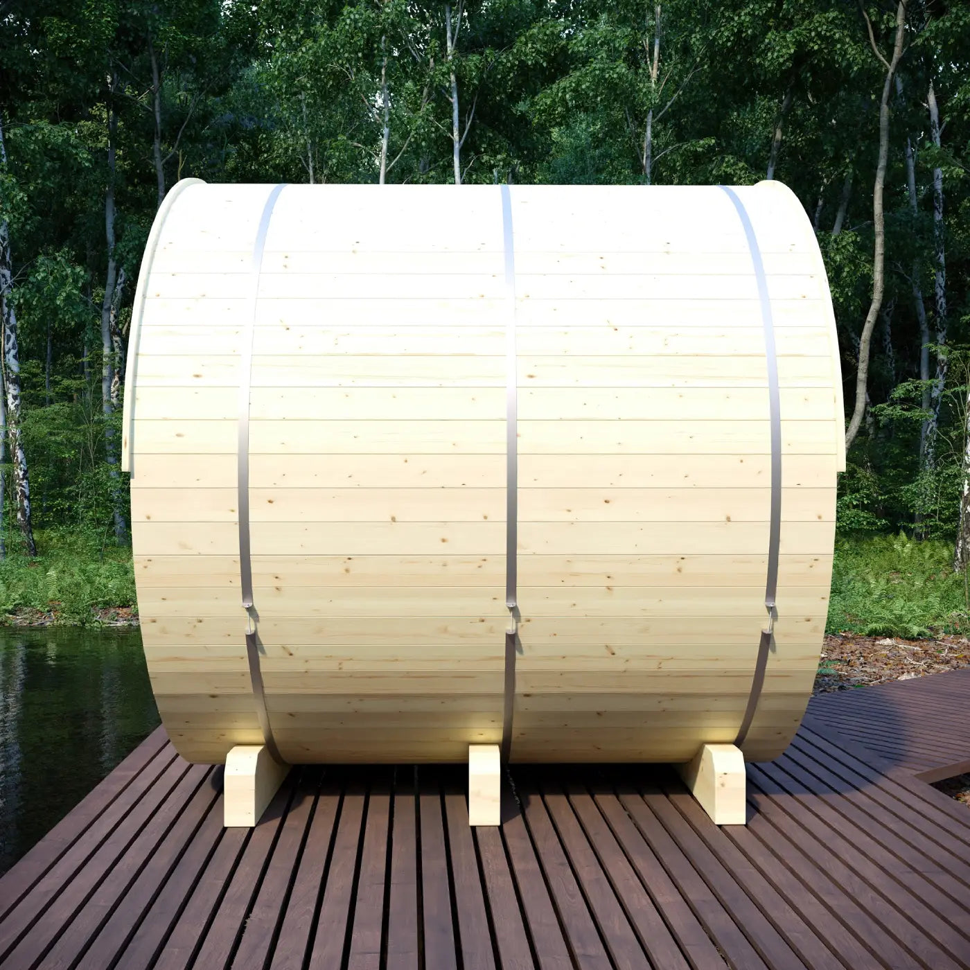 Tampere Finnish Barrel Sauna with WiFi Heater - Finnish Sauna Builders