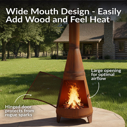 Sunnydaze 70" Chiminea Outdoor Fireplace