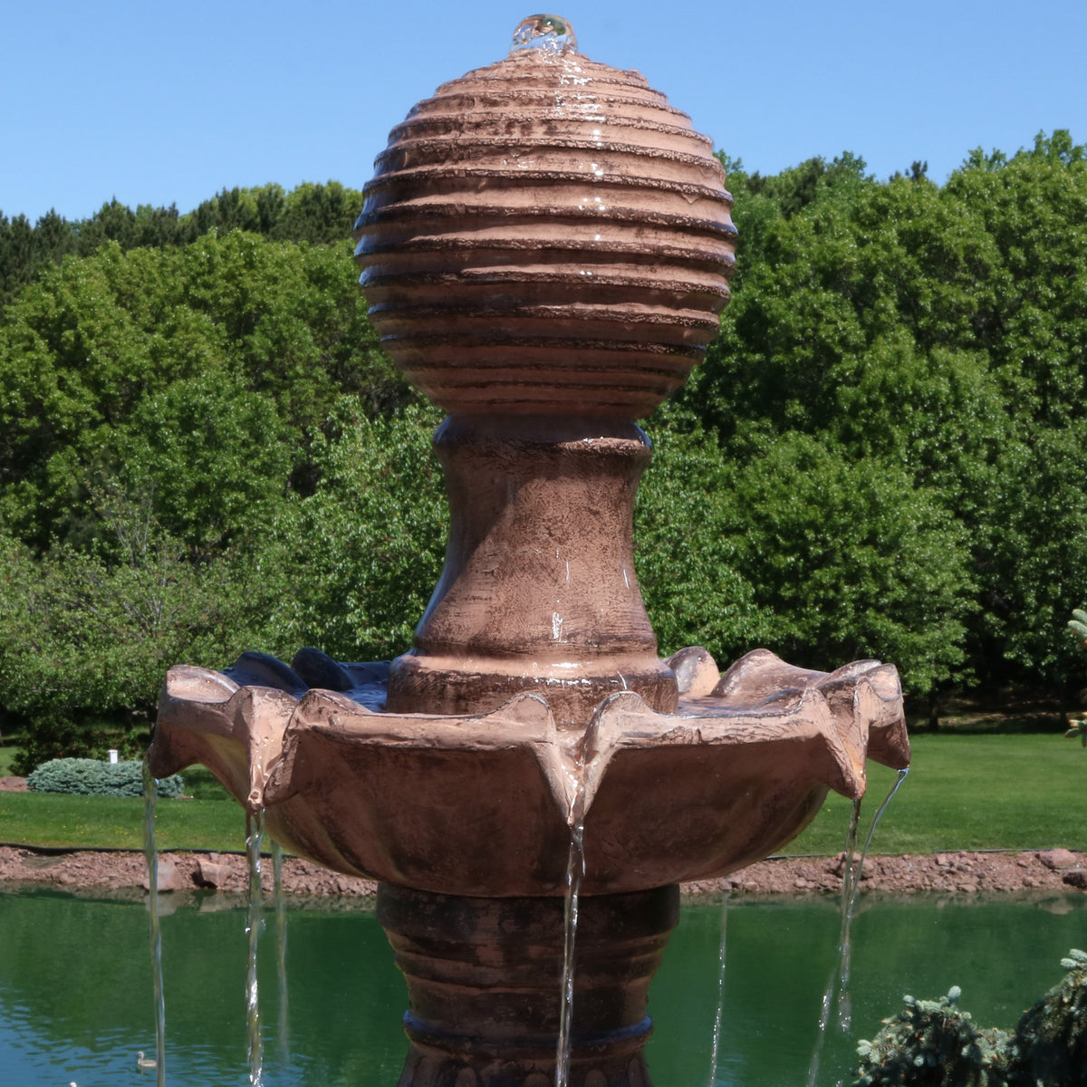 Sunnydaze Large Tiered Ball Outdoor Fountain - 80" H
