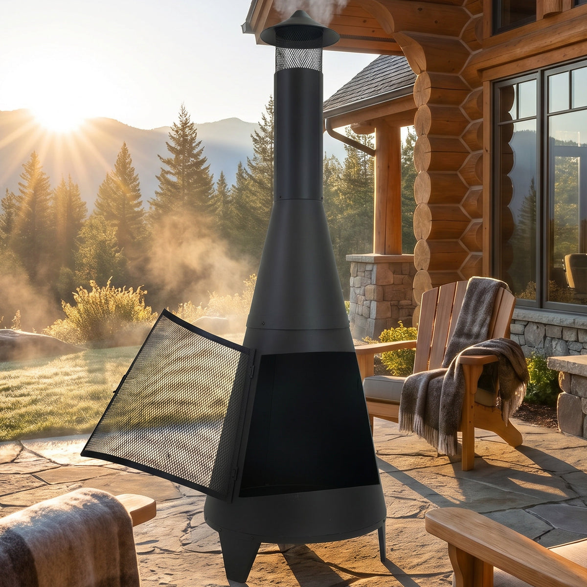Sunnydaze 70" Chiminea Outdoor Fireplace
