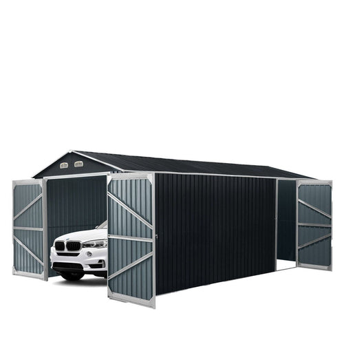 13 x 20 ft Metal Garage Shed with Double Doors