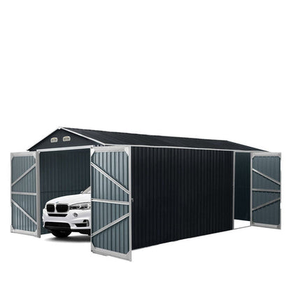 13 x 20 ft Metal Garage Shed with Double Doors