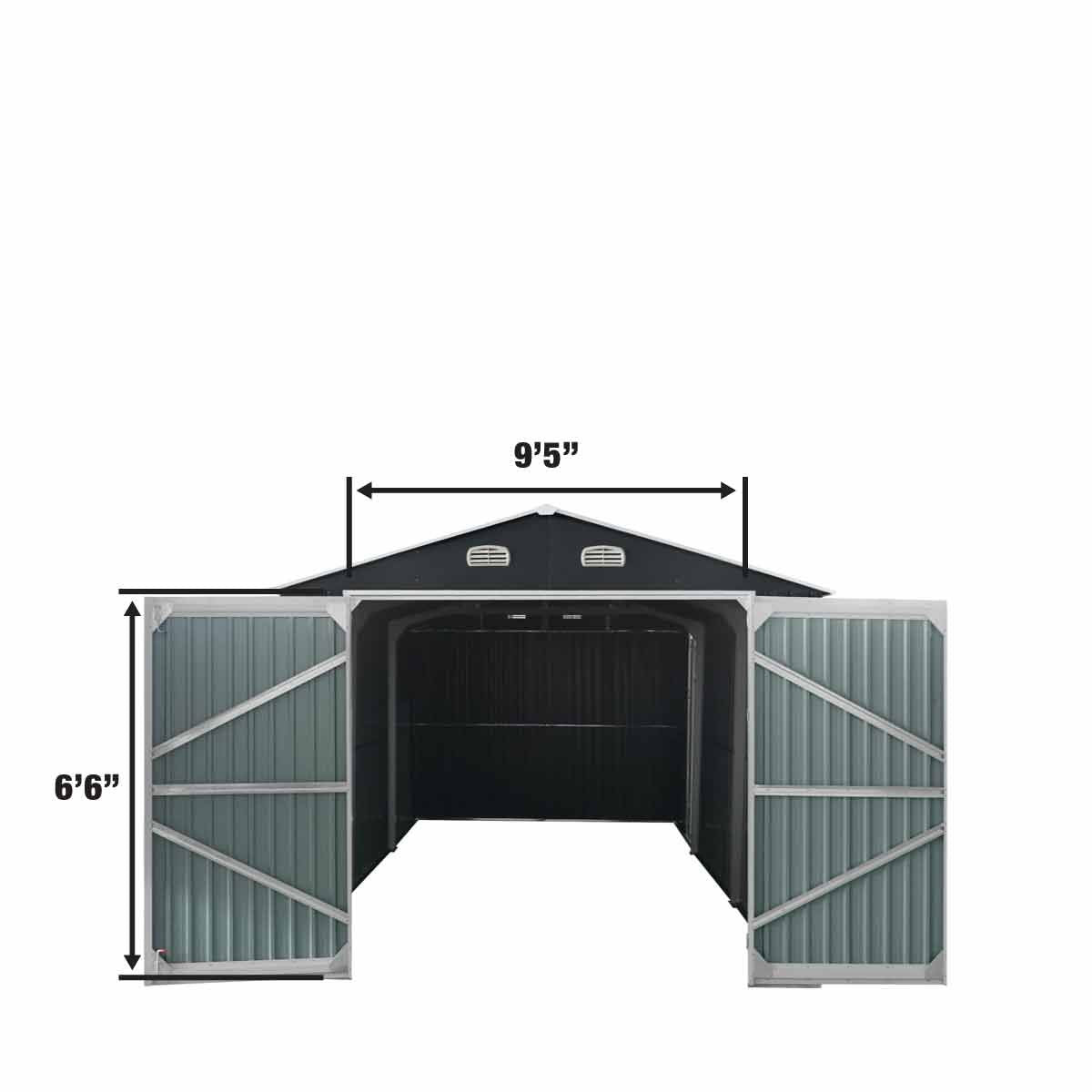 13 x 20 ft Metal Garage Shed with Double Doors