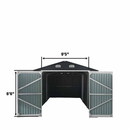 13 x 20 ft Metal Garage Shed with Double Doors