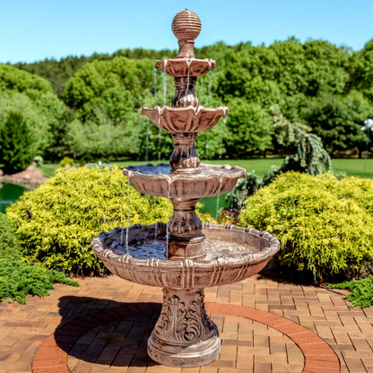 Sunnydaze Large Tiered Ball Outdoor Fountain - 80" H