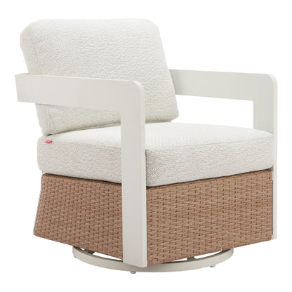 Gelo Swivel Chair White & Brown
