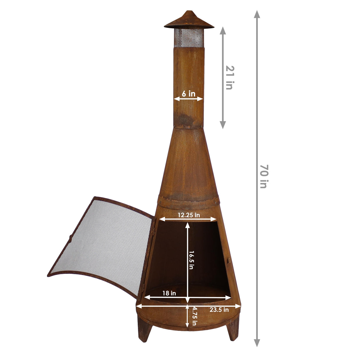 Sunnydaze 70" Chiminea Outdoor Fireplace