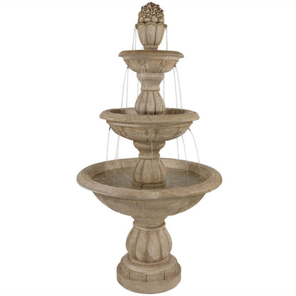 Sunnydaze 3-Tier Cornucopia Outdoor Water Fountain - 61" H
