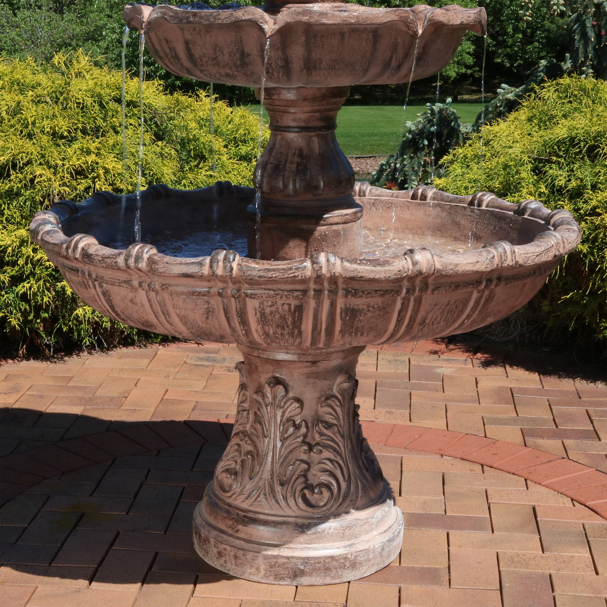 Sunnydaze Large Tiered Ball Outdoor Fountain - 80" H
