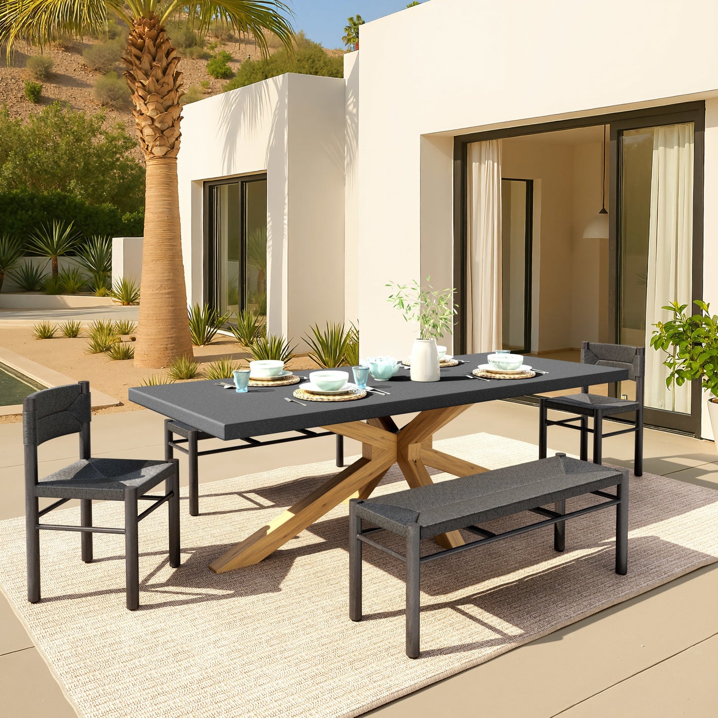 Suan Rectangular Dining Table Gray