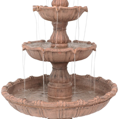 Sunnydaze Large Tiered Ball Outdoor Fountain - 80" H