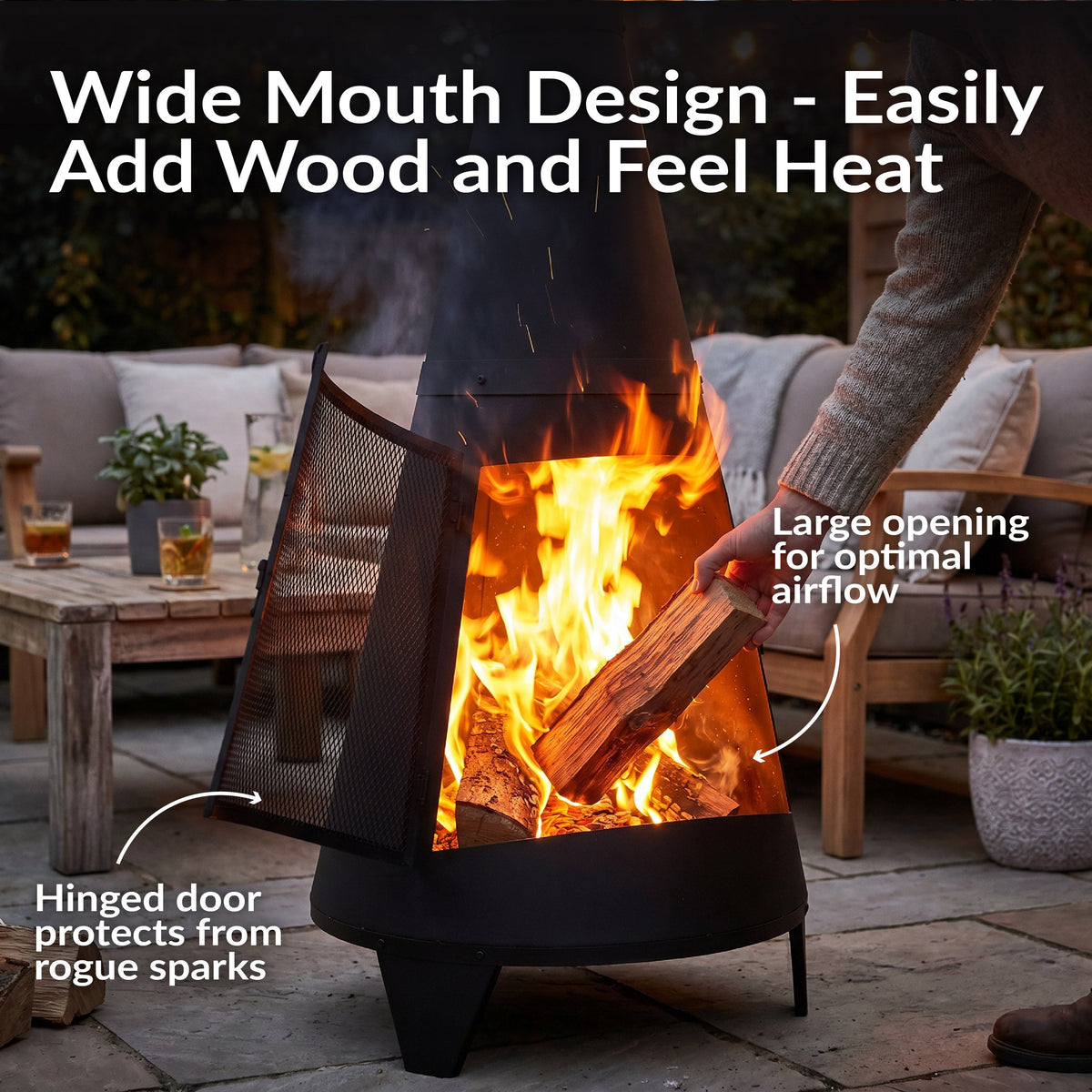 Sunnydaze 70" Chiminea Outdoor Fireplace