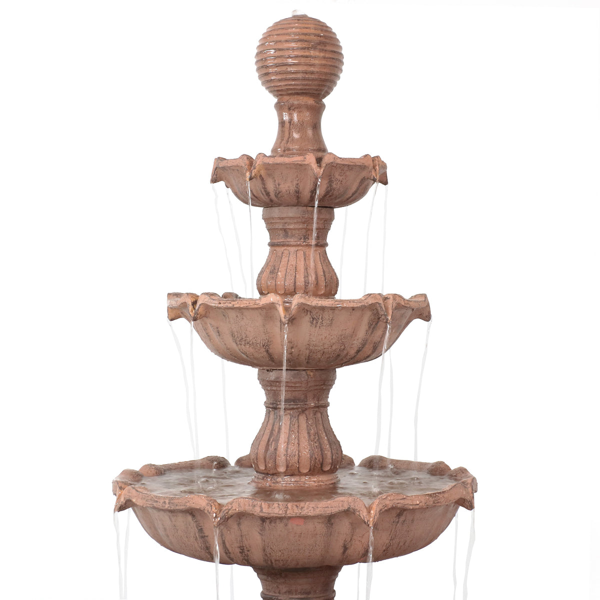 Sunnydaze Large Tiered Ball Outdoor Fountain - 80" H