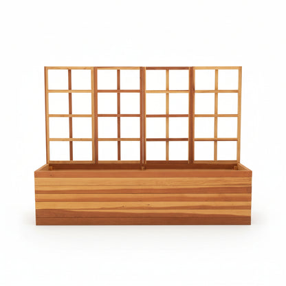 San Laura's Redwood Planter Box with Trellis