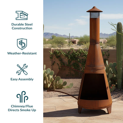 Sunnydaze 70" Chiminea Outdoor Fireplace