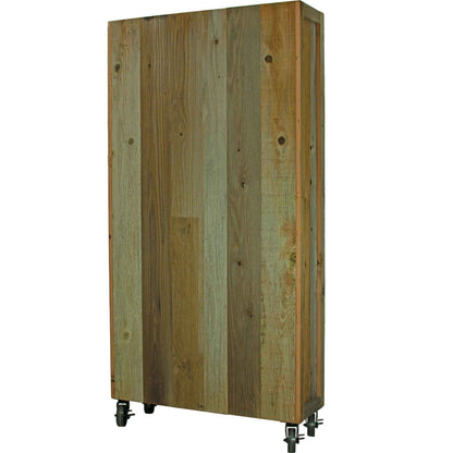 Rolling Redwood Storage Cabinet