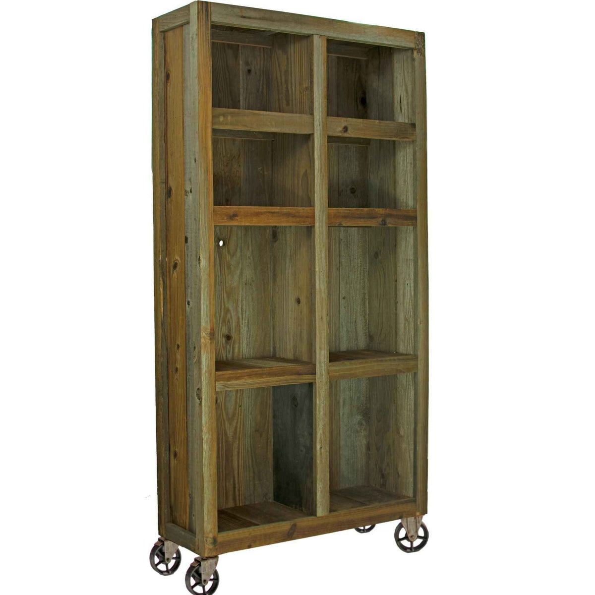 Rolling Redwood Storage Cabinet