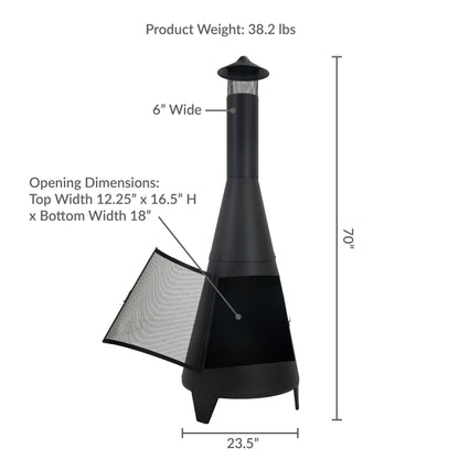 Sunnydaze 70" Chiminea Outdoor Fireplace
