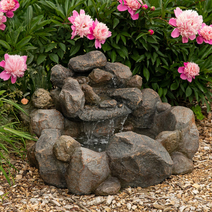 Sunnydaze Rocky Ravine Outdoor Water Fountain - 18" H